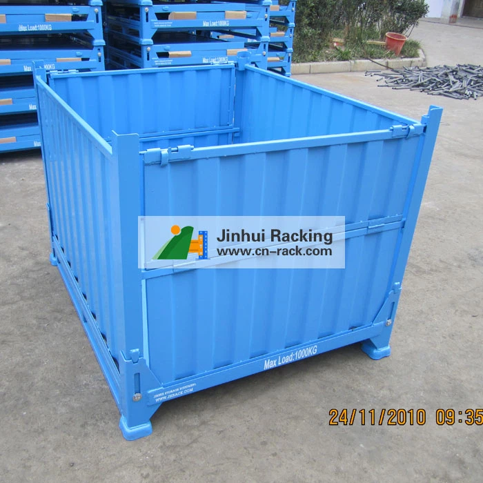 Fábrica de contenedores de embalaje de acero plegables apilados